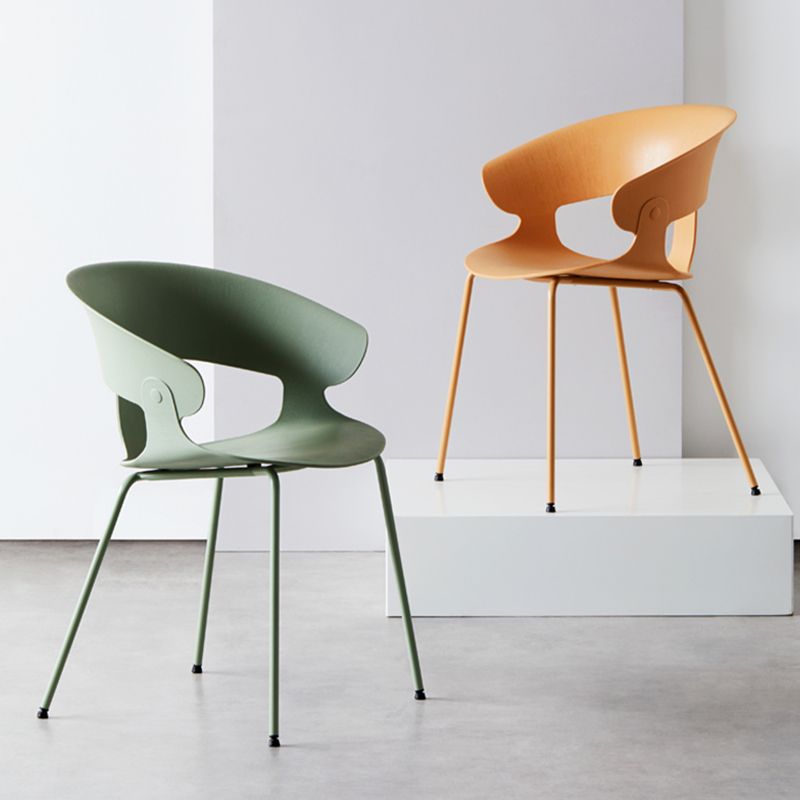 Modern Open Back Side Chair Plastic Indoor Arm Chair for Dining Room