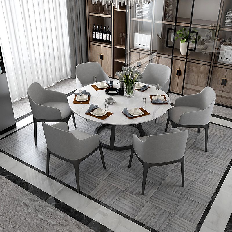 Round Marble Top Dining Table in White Traditional Luxury Dining Table Clearhalo 'Dining Tables & Seating' 'Dining Tables' 'dining_table' 'furn' 'furn_dining_table' 'Furniture' 'furniture_dining_table' 'Kitchen & Dining Furniture' 1200x1200_fb3af981-32a1-4c35-864b-16ab6326b1e2