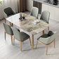 Sintered Stone Two-Color Dining Table Luxury 4 Legs Table for Dining Room Clearhalo ' dining_table' 'Dining Tables & Seating' 'Dining Tables' 'furn' 'furn_dining_table' 'Furniture' 'furniture_dining_table' 'Kitchen & Dining Furniture' 'kitchen&dining_furn' 'kitchen' 'kitchen_dining_table' 1200x1200_fb3c0d3b-14ce-401e-a772-4df8949c971e