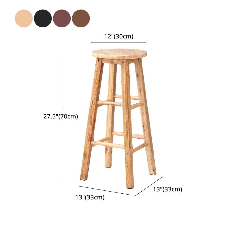Modern Armless Backrest Counter Stool Wood Kitchen Bar Stool with Wooden Seat and Pedal Clearhalo 'Bar Furniture' 'Bar Stools' 'bar_stools' 'furn' 'furn_bar_stools' 'furniture_bar_stools' 'Kitchen & Dining Furniture' 'kitchen&dining_furn' 'kitchen' 'kitchen_furn' Furniture' 1200x1200_fb3c3df7-fa23-4280-a023-598e36b02ddf