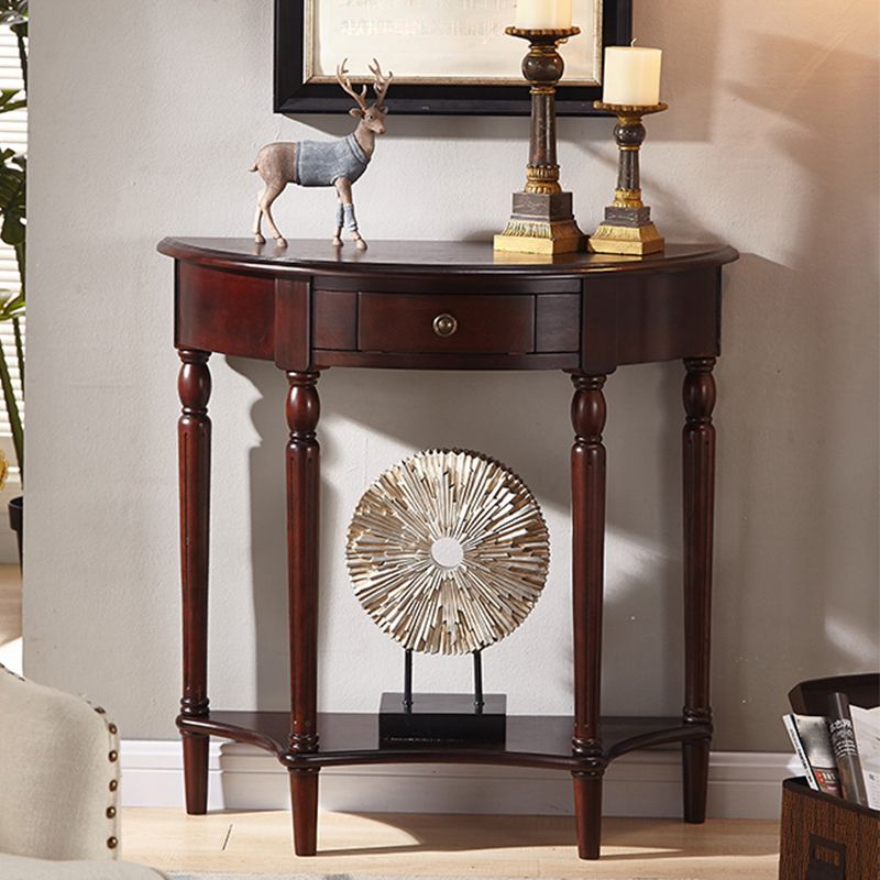 4 Legs Mid-Century Modern Wood Console Table with Single Drawer Clearhalo 'Console Tables' 'console_tables' 'Entry & Mudroom Furniture' 'furn' 'furn_console_tables' 'Furniture' 1200x1200_fb3d109b-3814-4d48-b762-cf4c7eb1da89