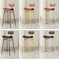 Faux Leather Bar Stools Scandinavian Low Back Armless Barstool with 4 Iron Legs Clearhalo 'Bar Furniture' 'Bar Stools' 'bar_stools' 'furn' 'furn_bar_stools' 'Furniture' 'Kitchen & Dining Furniture' 1200x1200_fb3d58dd-2318-49b2-ba37-0cec8469d0c1