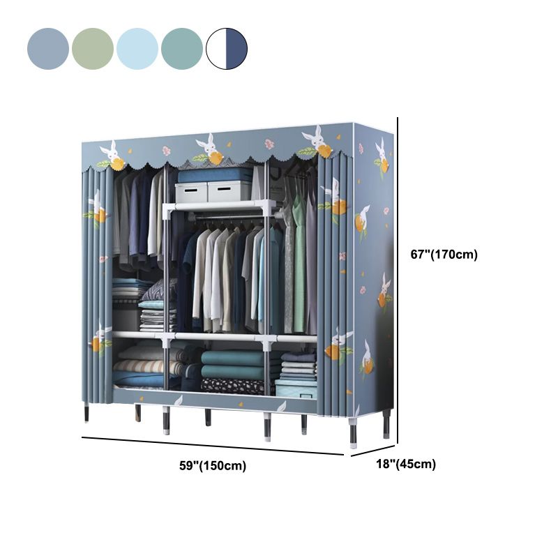 Armario de armario de dormitorio de metal de estilo contemporáneo con estantes
