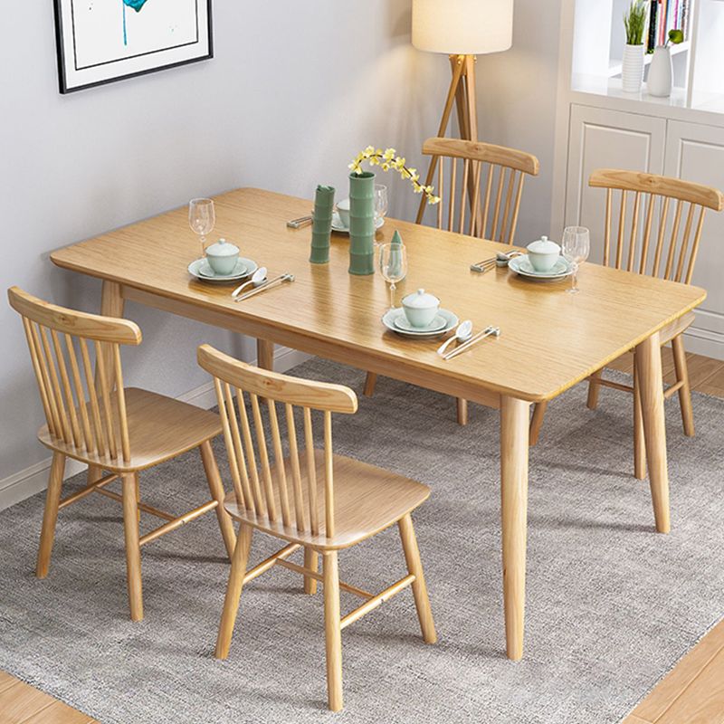 Modern Solid Wood Dining Table Brown Rectangle Table with 4 Legs for Home Use Clearhalo ' dining_table' 'Dining Tables & Seating' 'Dining Tables' 'furn' 'furn_dining_table' 'Furniture' 'furniture_dining_table' 'Kitchen & Dining Furniture' 'kitchen&dining_furn' 'kitchen' 'kitchen_dining_table' 1200x1200_fb3d93f1-f1e6-4a91-b7d1-a2d474169fe4