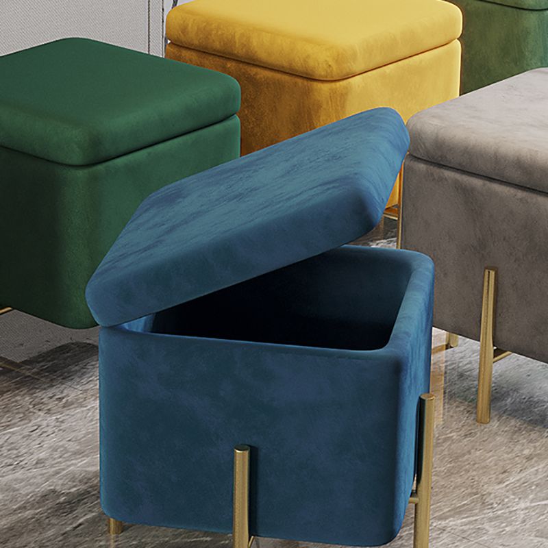 Ottoman Square Pure Color Velvet Scratch Resistant Ottoman with Storage Clearhalo 'furn' 'furn_ottomans_poufs' 'Furniture' 'Living Room Furniture' 'Ottomans & Poufs' 'ottomans_poufs' 1200x1200_fb3e15eb-c8cd-4ace-91c2-a6ada4d05472