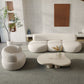 Wool Armless Curved Sofa Contemporary White Sofa with Tight Back