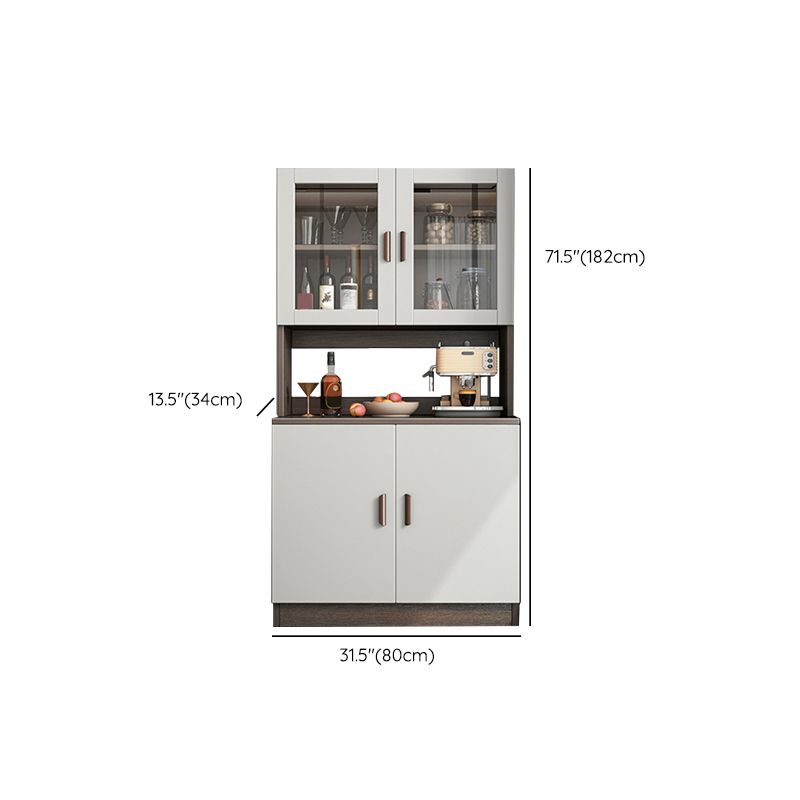 Server per porte di vetro a buffet moderno grigio moderno per soggiorno