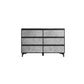Contemporary Wooden Accent Chest with Metal Straight Legs and Drawers