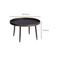 Round Wooden Coffee Table Black Tray Top Cocktail Table with 4 Legs Clearhalo 'Coffee & Accent Tables' 'Coffee Tables' 'coffee_tables' 'furn' 'furn_coffee_tables' 'Furniture' 'Living Room Furniture' 1200x1200_fb416e9c-2a23-475d-bf0b-6fbf5a1f2273