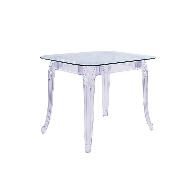 Modern Glass Dining Table Clear Dining Table with Plastic Base Clearhalo 'Dining Tables & Seating' 'Dining Tables' 'dining_table' 'furn' 'furn_dining_table' 'Furniture' 'furniture_dining_table' 'Kitchen & Dining Furniture' 'kitchen' 'kitchen_dining_table' 1200x1200_fb4206b0-e129-4a32-8394-a1358c9c3eb0