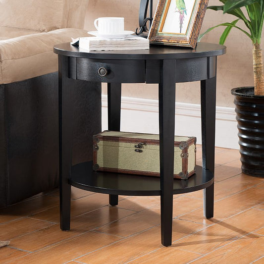Wood Round Top Side Table 24" Tall 4 Legs End Table with Storage Clearhalo 'Coffee & Accent Tables' 'End & Side Tables' 'end_side_tables' 'furn' 'furn_end_side_tables' 'Furniture' 'Living Room Furniture' 1200x1200_fb436a29-35c1-42b0-8aa8-a561b620a897