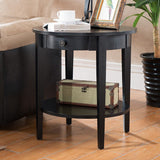 Wood Round Top Side Table 24" Tall 4 Legs End Table with Storage Clearhalo 'Coffee & Accent Tables' 'End & Side Tables' 'end_side_tables' 'furn' 'furn_end_side_tables' 'Furniture' 'Living Room Furniture' 1200x1200_fb436a29-35c1-42b0-8aa8-a561b620a897