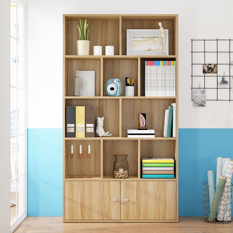 Closed Wooden Bookshelf Modern Home Living Room Standard Bookcase with Door Clearhalo 'Bookcases' 'furn' 'furn_bookcases' 'Furniture' 'Office Furniture' 1200x1200_fb4477bd-fe28-4c49-888f-6f8ffcc939da
