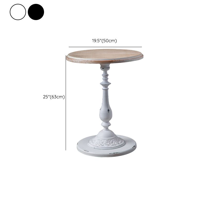 Tavolino accento di divano di divano in stile rustico in metallo e laterale in legno