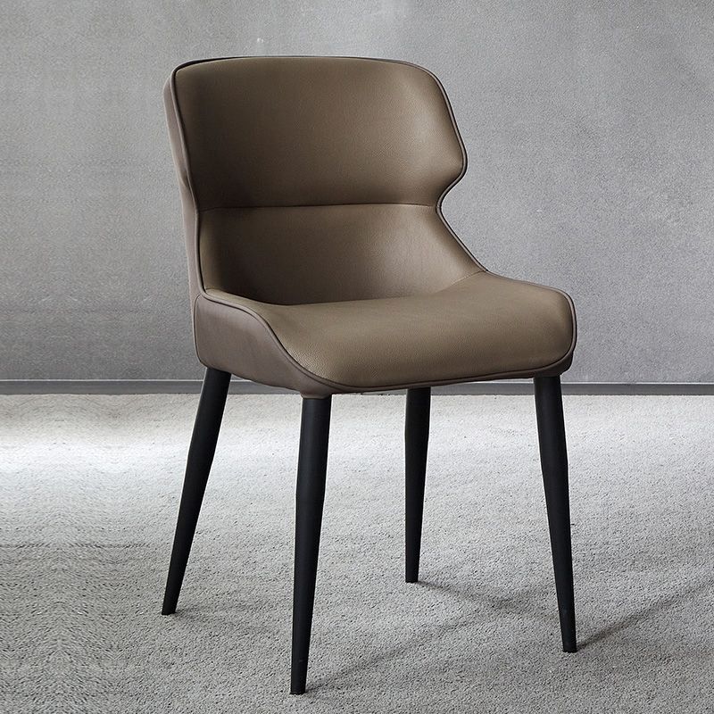 Contemporary Metal Dining Room Chairs Wingback Armless Chair for Home Use Clearhalo ' kitchen&dining_furn' 'Dining Chairs' 'Dining Tables & Seating' 'dining_chair' 'furn' 'furn_dining_chair' 'Furniture' 'furniture_dining_chair' 'Kitchen & Dining Furniture' 'kitchen' 1200x1200_fb45457c-7667-416f-afb3-b45401008456