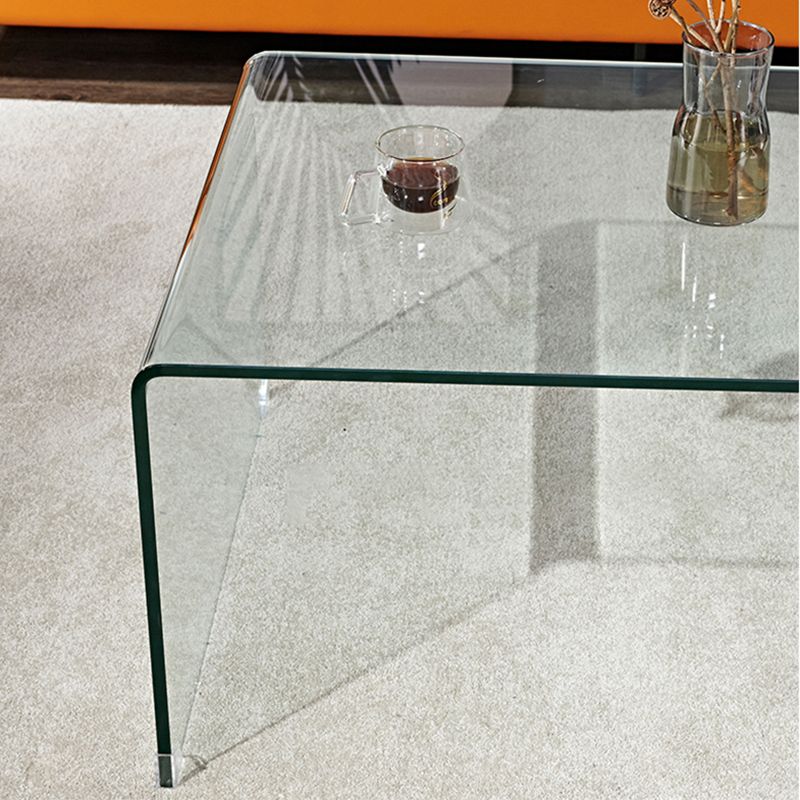 Contemporary Glass Sled Coffee Table Rectangle Cocktail Table Clearhalo 'Coffee & Accent Tables' 'Coffee Tables' 'coffee_tables' 'furn' 'furn_coffee_tables' 'Furniture' 'Living Room Furniture' 1200x1200_fb455d5e-7d25-4b2e-a7ce-ff9eccc7c901