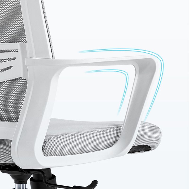 Sedia da scrivania a bracci fissi regolabile sedia girevole altezza del sedile con schiena traspirante