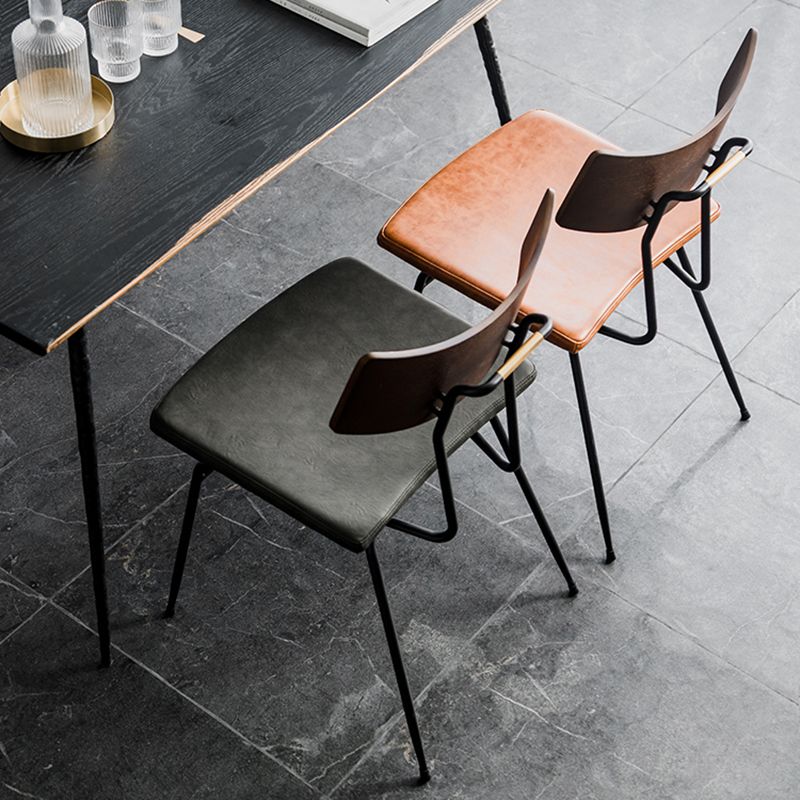 Contemporary Style Dining Chairs Armless Open Back Chair with Metal Legs Clearhalo ' kitchen&dining_furn' 'Dining Chairs' 'Dining Tables & Seating' 'dining_chair' 'furn' 'furn_dining_chair' 'Furniture' 'furniture_dining_chair' 'Kitchen & Dining Furniture' 'kitchen' 1200x1200_fb45b31b-a15c-45e8-9850-34a8027bd364
