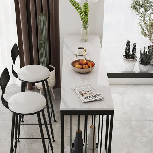 Industrial Style Rectangle Sintered Stone Table Bar Counter Table for Home Clearhalo 'Bar Furniture' 'Bar Tables' 'bar_tables' 'Furniture' 'furniture_bar_tables' 'Kitchen & Dining Furniture' 1200x1200_fb47b1a9-78aa-4e6a-9073-40c4fd10dda8