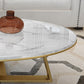 Oval Marble Top Coffee Table with Iron Cross Base Cocktail Table in White Clearhalo 'Coffee & Accent Tables' 'Coffee Tables' 'coffee_tables' 'furn' 'furn_coffee_tables' 'Furniture' 'Living Room Furniture' 1200x1200_fb47e048-33f4-4907-9eb9-39c10120cda5