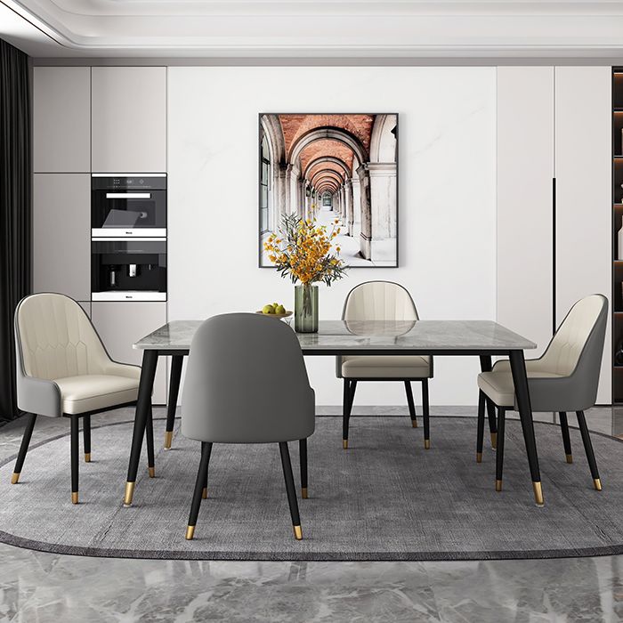 Industrial Style 4-foot Furniture Rectangle Stone Dinette Table for Home Clearhalo 'Dining Tables & Seating' 'Dining Tables' 'dining_table' 'furn' 'furn_dining_table' 'Furniture' 'Kitchen & Dining Furniture' 1200x1200_fb4818e8-72d1-498f-af6b-ec0b20caf97e