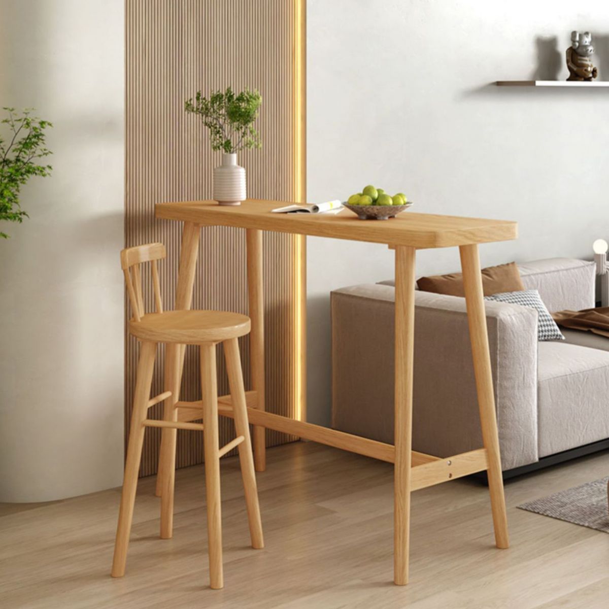 Rechthoekstaaf Tafel Hedendaagse massief houten staaftafel met schroefbasis