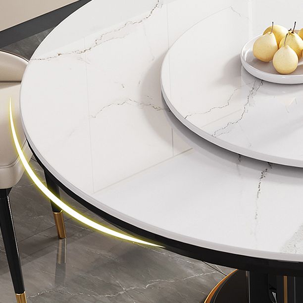 Modern Round Dining Table Sintered Stone Dinner Table for Dining Room Clearhalo 'Dining Tables & Seating' 'Dining Tables' 'dining_table' 'furn' 'furn_dining_table' 'Furniture' 'Kitchen & Dining Furniture' 1200x1200_fb492630-54c6-4160-8c39-3b6db8934c3a
