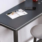 Matte Finish Faux Wood Bar Table Modern Pub Table with Metal Frame Clearhalo 'Bar Furniture' 'Bar Tables' 'bar_tables' 'furn' 'furn_bar_tables' 'Furniture' 'Kitchen & Dining Furniture' 1200x1200_fb49c79f-eba4-430d-92a1-4dbc67048e54
