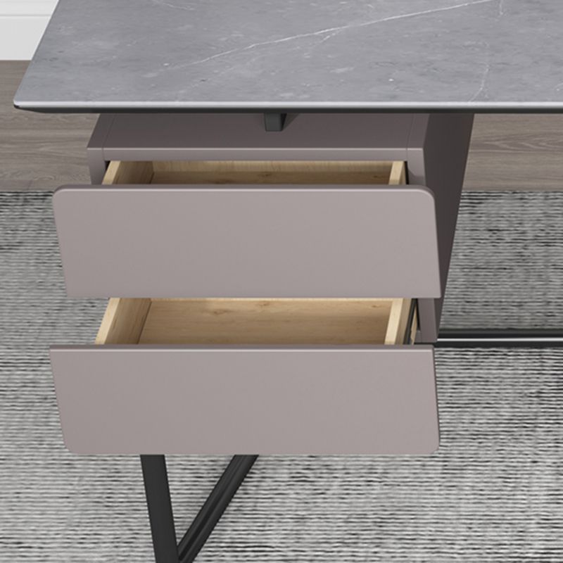 Steinrechteck-Schreibtisch 2-Drawers 23,62 "großer Büroschreibtisch