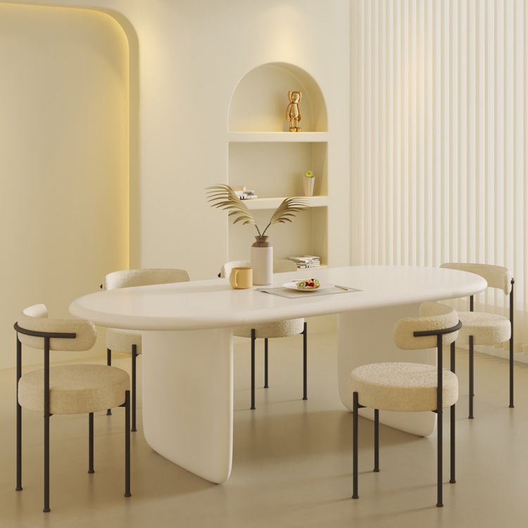 Set da pranzo ovale 1/2/5 pezzi set da pranzo bianco contemporaneo