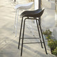 Contemporary Bucket Low Back Plastic Bar Stools with Metal Base