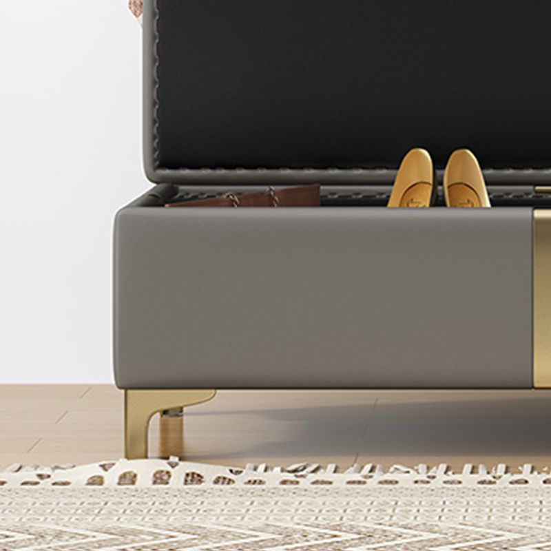 16.5" W Glam Wood Seating Bench Cushioned Entryway Bench with Storage Clearhalo 'Benches' 'Chairs & Seating' 'furn' 'furn_benches' 'Furniture' 'Living Room Furniture' 1200x1200_fb4b56e5-ea39-4cdc-9d9e-b101bb499340