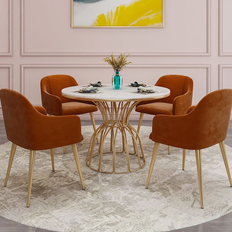 Juego de comedor nórdico de 1/5 piezas, mesa de comedor redonda de piedra para comedor
