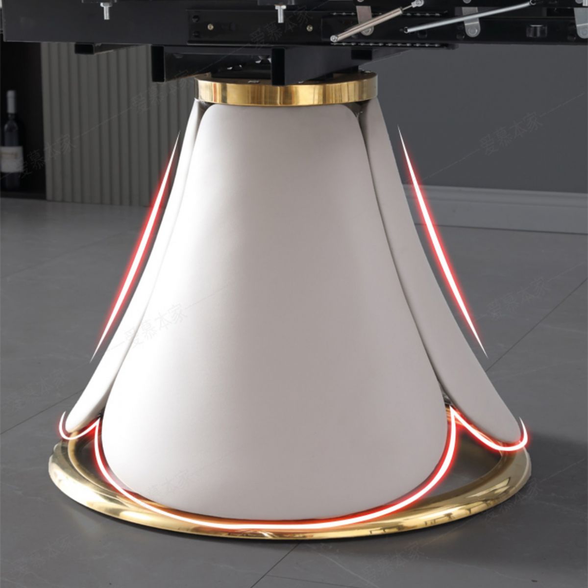 Glam Leatherwear Dinette Set 1/2/5/7 Pieces Round Scalable Sintered Stone Dining Table Set Clearhalo 'Dining Room Sets' 'Dining Tables & Seating' 'dining_room_set' 'furn' 'furn_dining_room_set' 'Furniture' 'furniture_dining_room_set' 'Kitchen & Dining Furniture' 1200x1200_fb4b915e-784f-4fa8-bcbb-9684b43df1a5