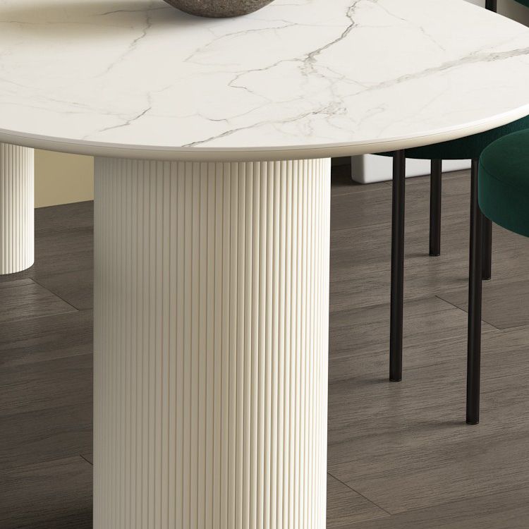 Irregular Sintered Stone Dining Table Modern Island Table with Wooden Double Pedestal Clearhalo ' dining_table' 'Dining Tables & Seating' 'Dining Tables' 'furn' 'furn_dining_table' 'Furniture' 'furniture_dining_table' 'Kitchen & Dining Furniture' 'kitchen&dining_furn' 'kitchen' 'kitchen_dining_table' 1200x1200_fb4bccab-c3d4-43de-8d1a-ad859c51ae06
