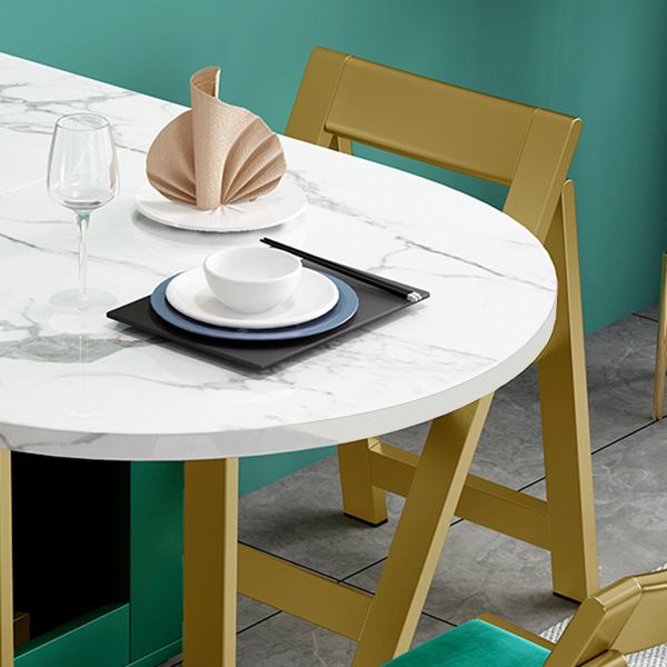 59-inch Oval White Dining Table Simplicity Extendable Table for Dining Room Clearhalo ' dining_table' 'Dining Tables & Seating' 'Dining Tables' 'furn' 'furn_dining_table' 'Furniture' 'furniture_dining_table' 'Kitchen & Dining Furniture' 'kitchen&dining_furn' 'kitchen' 'kitchen_dining_table' 1200x1200_fb4bfe2e-9772-4634-bf1c-24b1f7db84c9