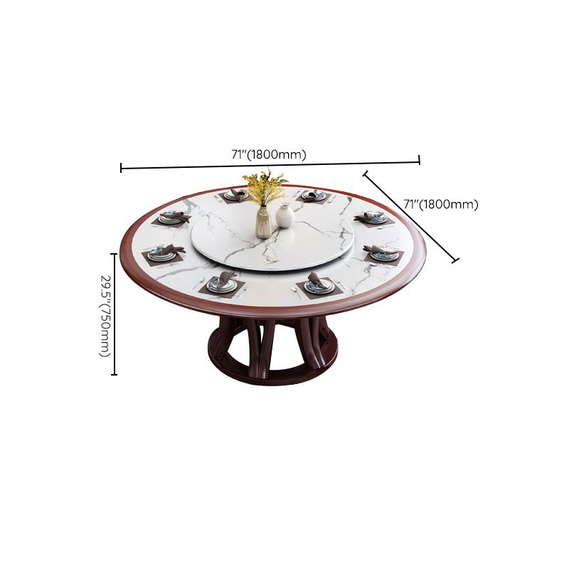 Pedestal Dining Table Convertible Dining Table for Dining Room Clearhalo 'Dining Tables & Seating' 'Dining Tables' 'dining_table' 'furn' 'furn_dining_table' 'Furniture' 'Kitchen & Dining Furniture' 1200x1200_fb4d68c8-b5a9-4705-8de5-498325c674fc
