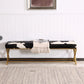 Glam Upholstered Bedroom Bench, Foam Filled Seating Bench with Metal Legs Clearhalo 'Benches' 'Chairs & Seating' 'furn' 'furn_benches' 'Furniture' 'Living Room Furniture' 1200x1200_fb4deb4e-384c-4c77-9828-381c27080122