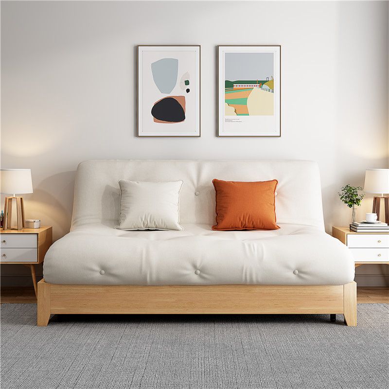Scandinavian Beige Futon Sleeper Sofa Armless Futon and Mattress Clearhalo 'furn' 'furn_futons' 'Furniture' 'Futons & Daybeds' 'Futons' 'Living Room Furniture' 1200x1200_fb4debf6-9906-4b07-91f0-fab01518148f