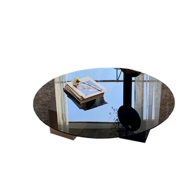 8.6"H Contemporary Coffee Table Glass Top Coffee Cocktail Table Clearhalo 'Coffee & Accent Tables' 'Coffee Tables' 'coffee_tables' 'furn' 'furn_coffee_tables' 'Furniture' 'Living Room Furniture' 1200x1200_fb4e7806-f2c4-4bab-abb6-0f5c1b531021
