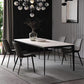 Stone Rectangular Dining Table 4 Legs Furniture with Steel Base for Home Clearhalo 'Dining Tables & Seating' 'Dining Tables' 'dining_table' 'furn' 'furn_dining_table' 'Furniture' 'furniture_dining_table' 'Kitchen & Dining Furniture' 'kitchen' 'kitchen_dining_table' 1200x1200_fb4ea51f-2512-4659-958b-26f594f926ed