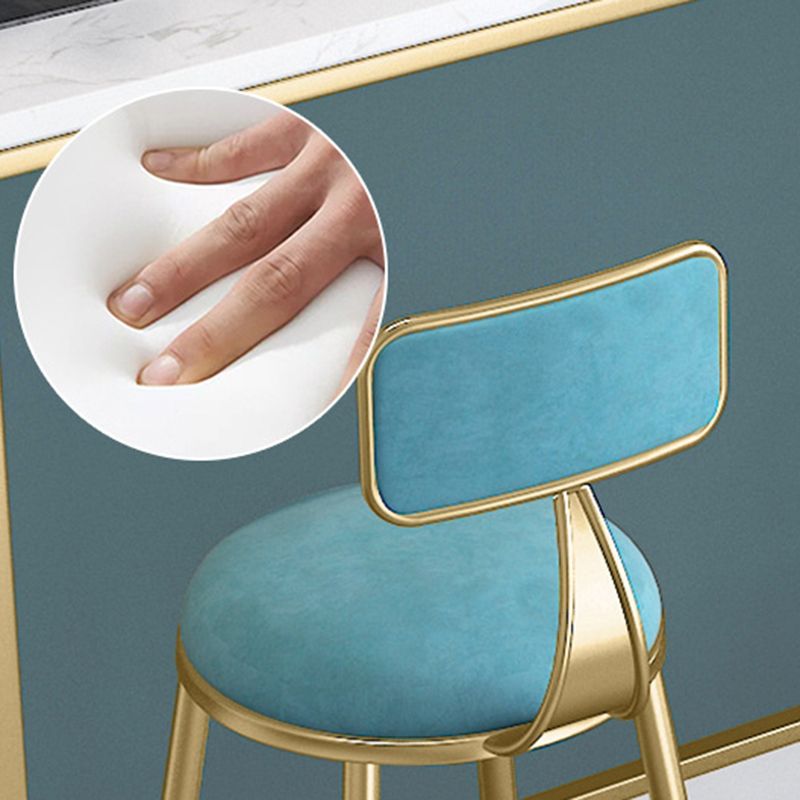 Glam Round Bar Stools Armless Backrest Dining Stools with Cushion Clearhalo 'Bar Furniture' 'Bar Stools' 'bar_stools' 'furn' 'furn_bar_stools' 'Furniture' 'Kitchen & Dining Furniture' 1200x1200_fb4f3cf6-d80e-4578-9efa-e0b1258dae27