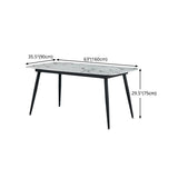 Rectangle Industrial Dining Table Fixed Table with Marble for Dining Room Clearhalo 'Dining Tables & Seating' 'Dining Tables' 'dining_table' 'furn' 'furn_dining_table' 'Furniture' 'furniture_dining_table' 'Kitchen & Dining Furniture' 'kitchen' 'kitchen_dining_table' 1200x1200_fb51ad35-a8f1-4c08-9f22-624dd2ebec7c