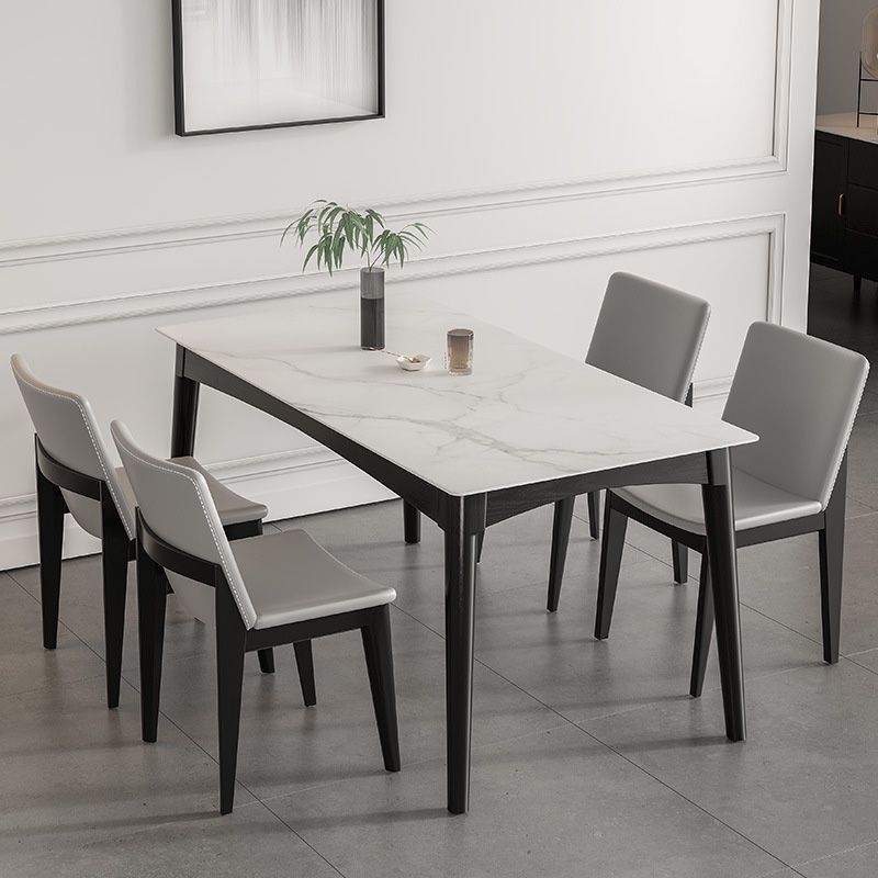 Medieval Modern Sintered Stone Top Dining Table Rectangle Table with 4 Legs Clearhalo 'Dining Tables & Seating' 'Dining Tables' 'dining_table' 'furn' 'furn_dining_table' 'Furniture' 'furniture_dining_table' 'Kitchen & Dining Furniture' 1200x1200_fb531fc0-849e-4730-8abc-3cc36a01a1a1