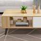 1 table basse à 4 pieds incluse, table de cocktail moderne en bois avec tiroir