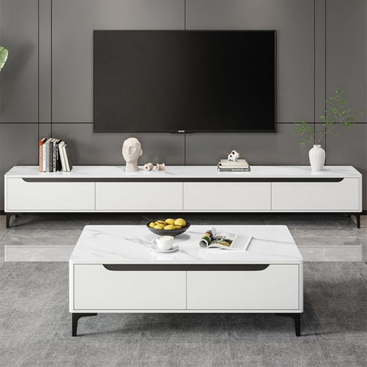 4 Legs Coffee Cocktail Table with 4 Storage Drawers Slate Top Clearhalo 'Coffee & Accent Tables' 'Coffee Tables' 'coffee_tables' 'furn' 'furn_coffee_tables' 'Furniture' 'Living Room Furniture' 1200x1200_fb55d52c-e2d4-4d56-87e9-c711a2611a88