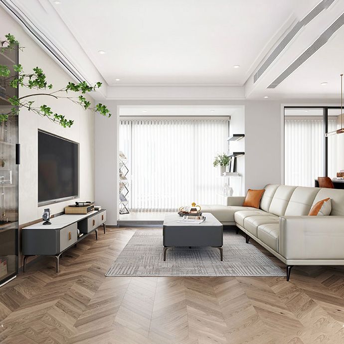 Contemporary TV Stand Console Stone Media Console with 3 Drawers Clearhalo 'furn' 'furn_tv_stands_entertainment_centers' 'Furniture' 'Living Room Furniture' 'TV Stands & Entertainment Centers' 'TV Stands & Media Storage Furniture' 'tv_stands_entertainment_centers' 1200x1200_fb5633aa-cf46-49fa-8cd1-7cd0871567e9