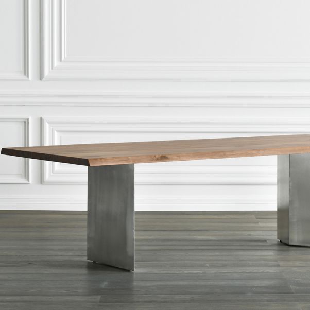 Rectangle Kitchen Dining Table Solid Wood Table Luxury with Double Pedestal Base Clearhalo 'Dining Tables & Seating' 'Dining Tables' 'dining_table' 'furn' 'furn_dining_table' 'Furniture' 'furniture_dining_table' 'Kitchen & Dining Furniture' 'kitchen' 'kitchen_dining_table' 1200x1200_fb57fe6a-dc48-45b3-915f-657ce8969389