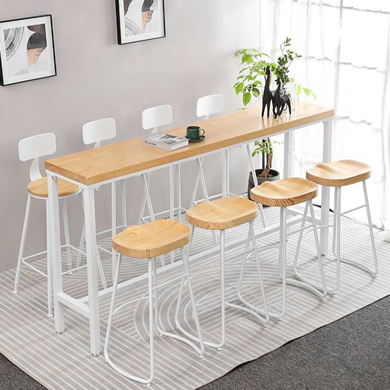 Modern Style Rectangle Wood Bar Table 1/5/9 Pieces Bar Table Set for Kitchen Clearhalo 'Bar Furniture' 'furn' 'furn_home_bar_bar_sets' 'Furniture' 'Home Bars & Bar Sets' 'home_bar_bar_sets' 'Kitchen & Dining Furniture' 1200x1200_fb583844-ca7c-4e11-94a2-a22d7b6d563d