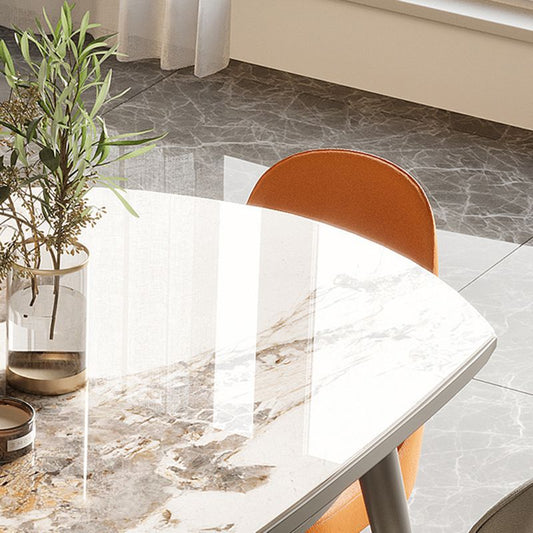 Tavolo da pranzo in pietra sinterizzato estendibile con sedie imbottite per la cucina